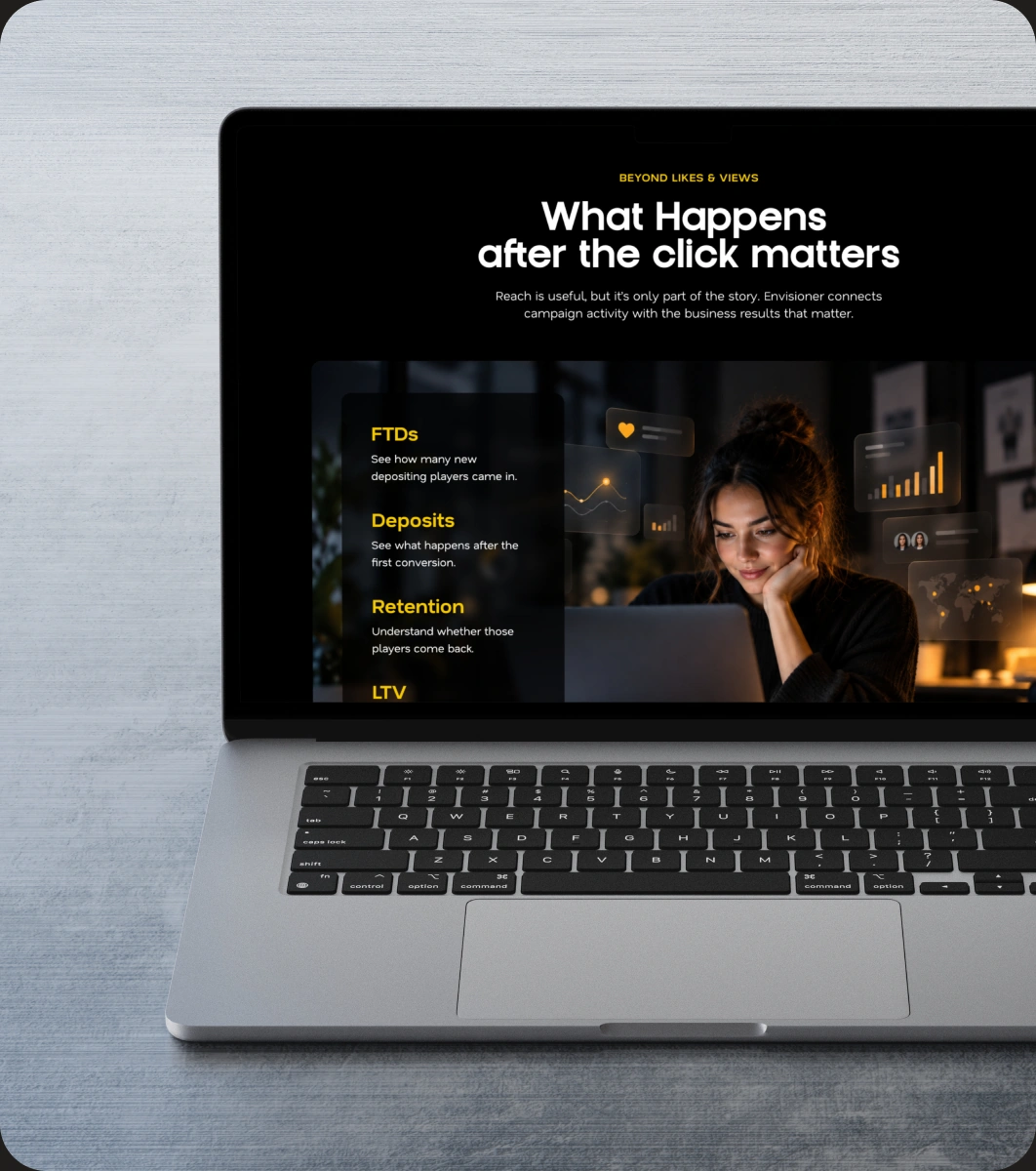 Miela creator marketing website on a laptop on a minimalist surface