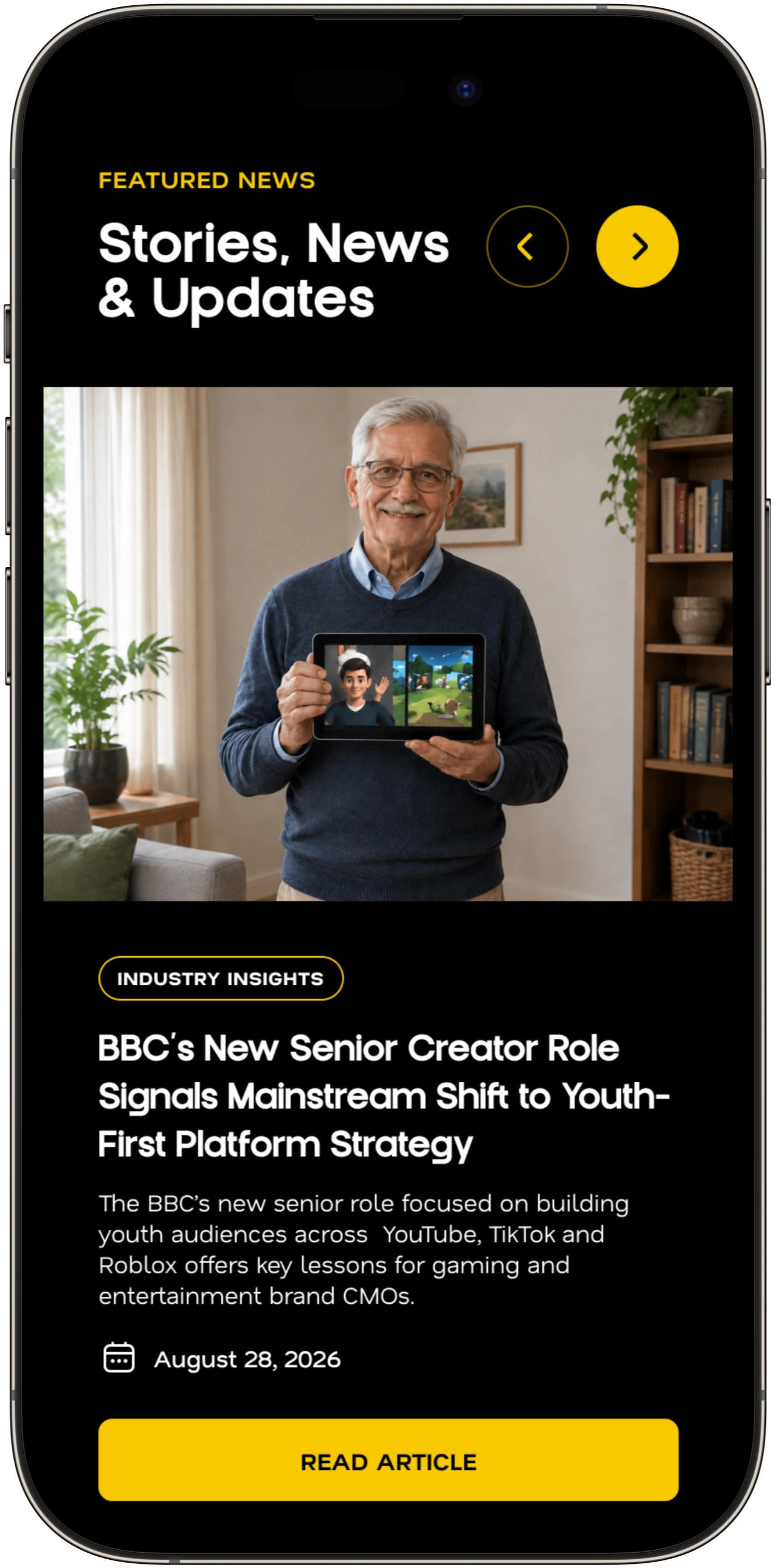 Three mobile layouts from the Miela website, screen 3